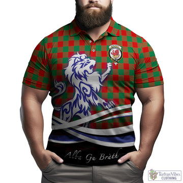 Moncrieff Modern Tartan Polo Shirt with Alba Gu Brath Regal Lion Emblem