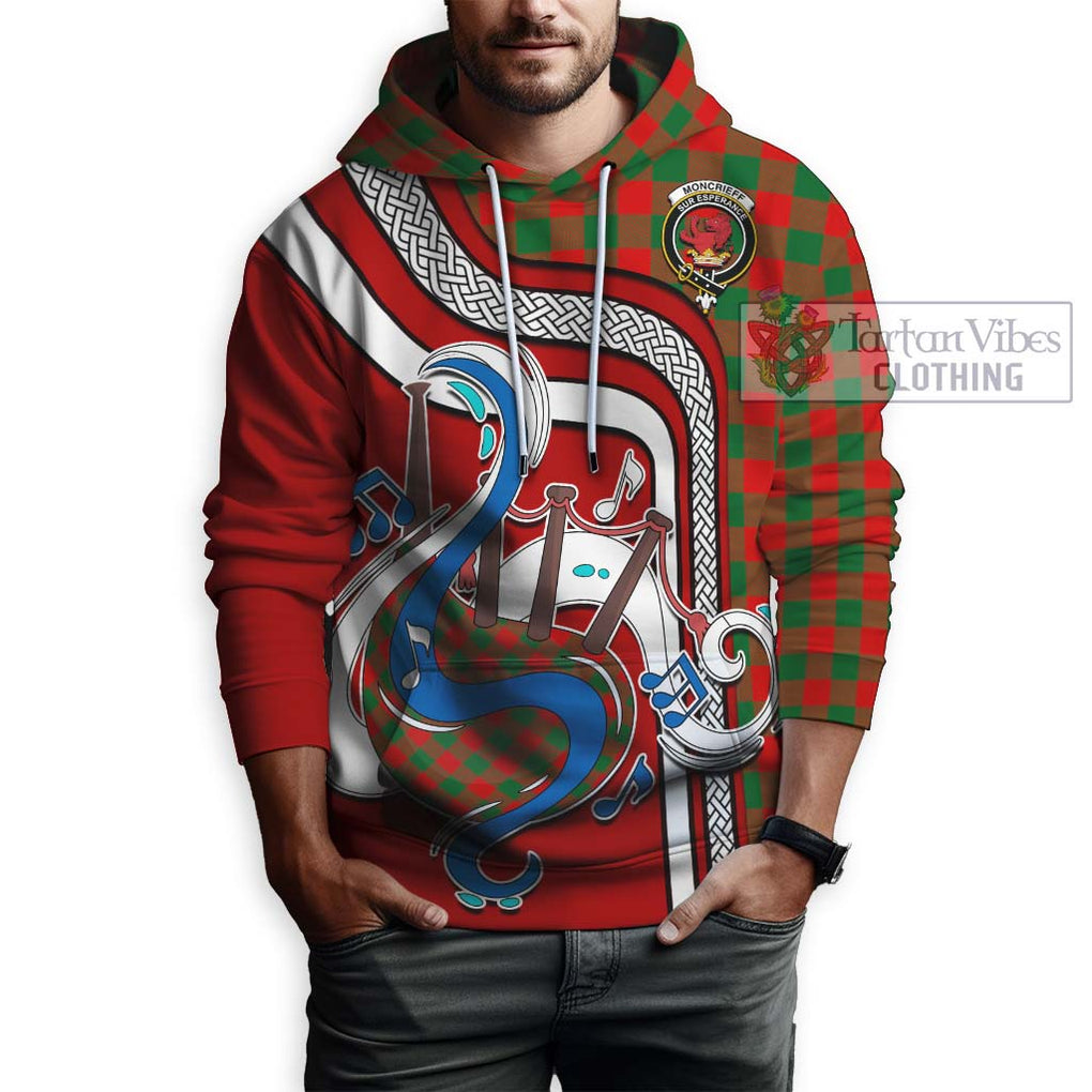 Moncrieff Modern Tartan Hoodie with Epic Bagpipe Style Zip Hoodie - Tartanvibesclothing Shop