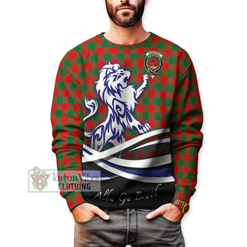 Moncrieff Modern Tartan Sweatshirt with Alba Gu Brath Regal Lion Emblem