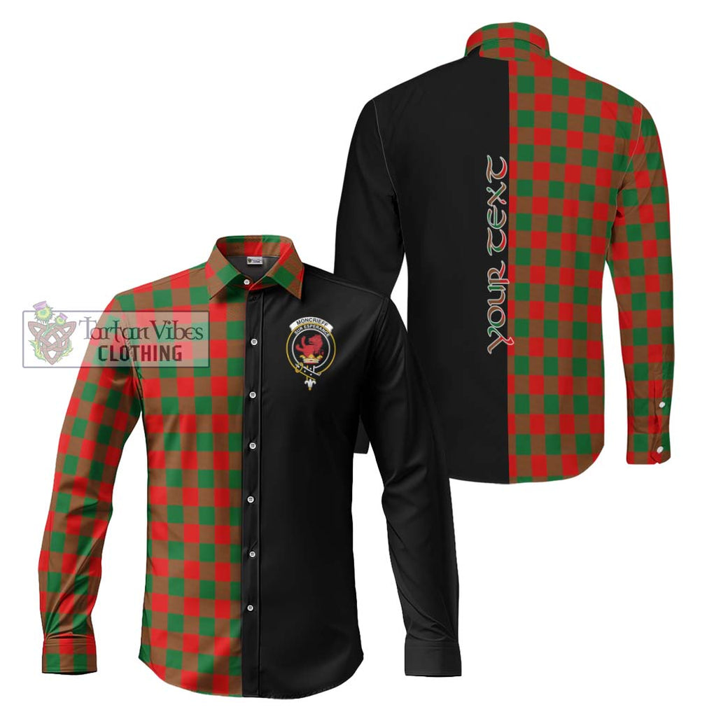 Moncrieff Modern Tartan Long Sleeve Button Shirt with Family Crest and Half Of Me Style Men's Shirt S - Tartanvibesclothing Shop