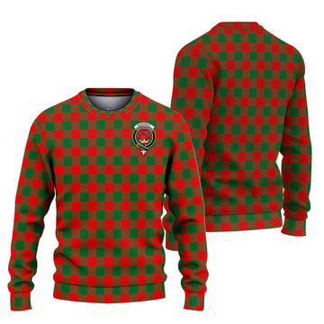 Moncrieff Modern Tartan Knitted Sweater with Family Crest