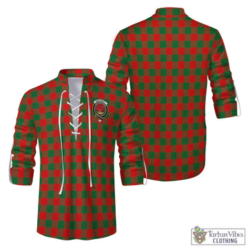 Moncrieff Modern Tartan Men's Scottish Traditional Jacobite Ghillie Kilt Shirt with Family Crest