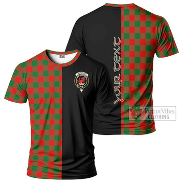 Moncrieff Modern Tartan T-Shirt with Family Crest and Half Of Me Style