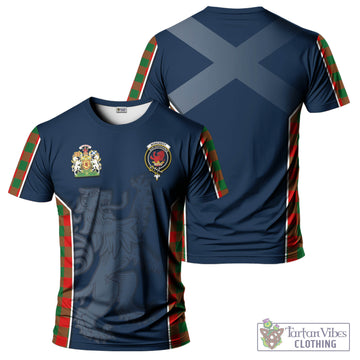 Moncrieff Modern Tartan T-Shirt with Family Crest and Lion Rampant Vibes Sport Style