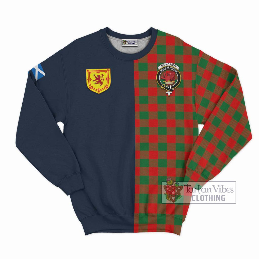 Tartan Vibes Clothing Moncrieff Modern Tartan Sweatshirt with Scottish Lion Royal Arm Half Style