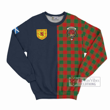 Moncrieff Modern Tartan Sweatshirt Alba with Scottish Lion Royal Arm Half Style