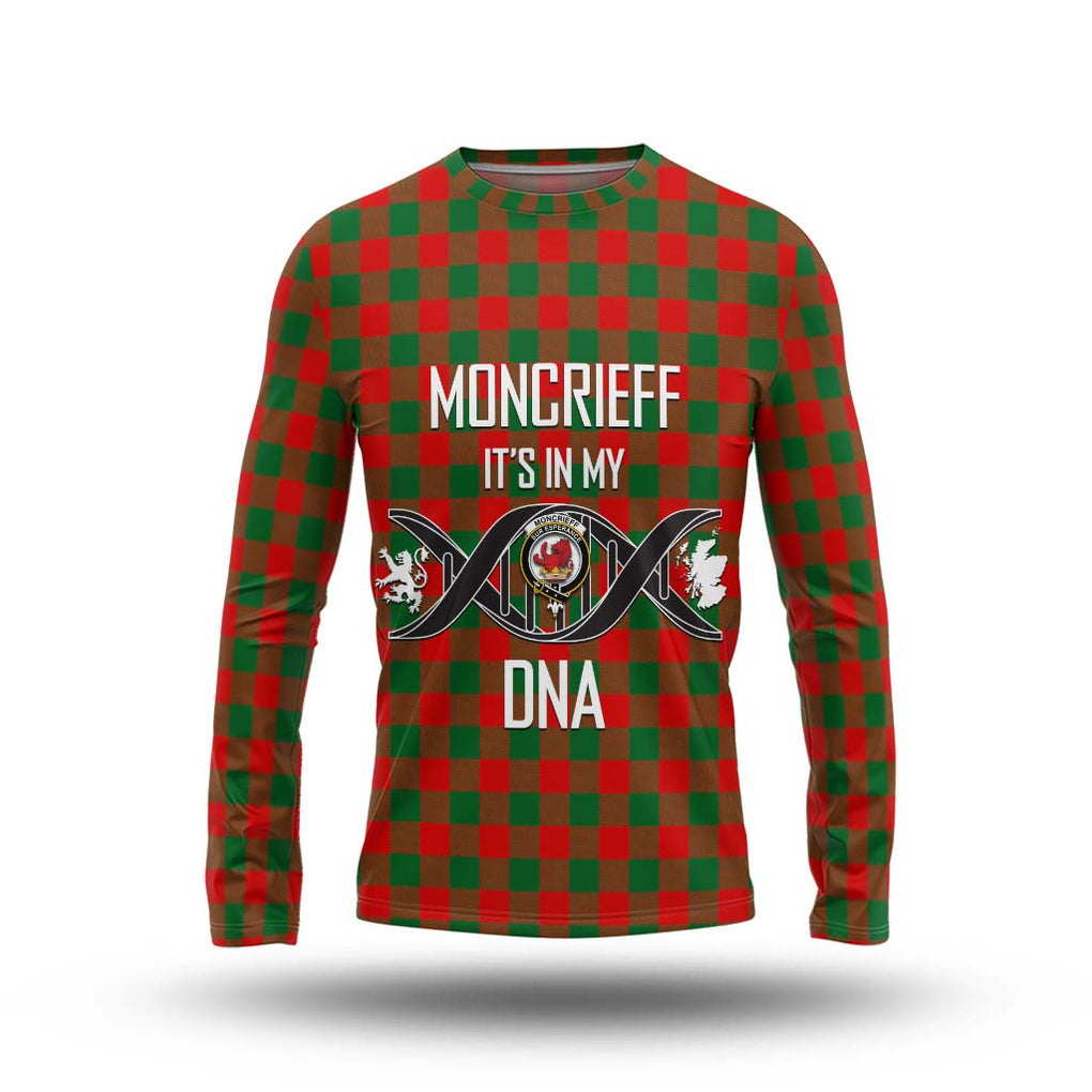 Moncrieff Modern Tartan Long Sleeve T-Shirt with Family Crest DNA In Me Style Unisex - Tartanvibesclothing Shop