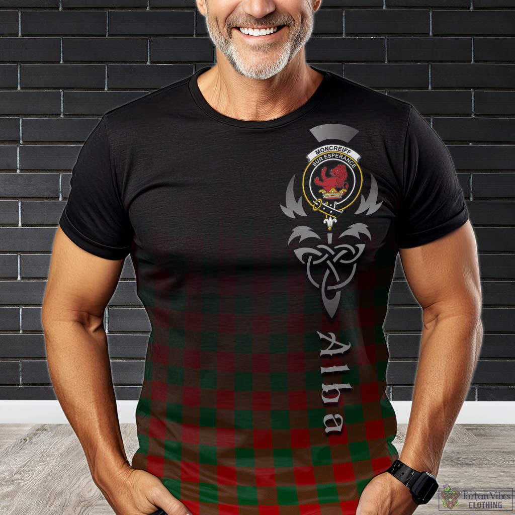 Tartan Vibes Clothing Moncrieff Modern Tartan T-Shirt Featuring Alba Gu Brath Family Crest Celtic Inspired