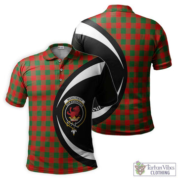 Moncrieff Modern Tartan Men's Polo Shirt with Family Crest Circle Style