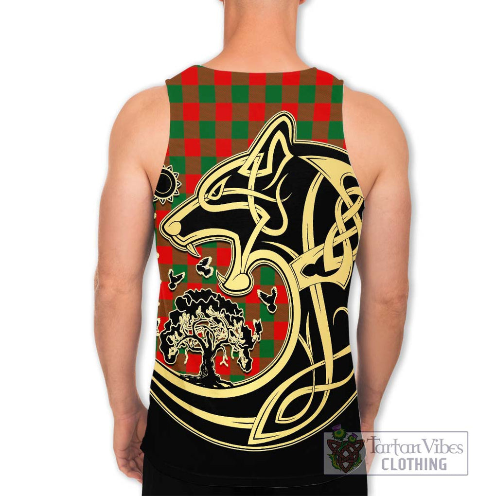 Moncrieff Modern Tartan Men's Tank Top with Family Crest Celtic Wolf Style - Tartan Vibes Clothing