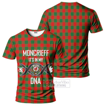 Moncrieff Modern Tartan T-Shirt with Family Crest DNA In Me Style