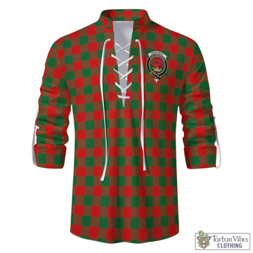 Moncrieff Modern Tartan Men's Scottish Traditional Jacobite Ghillie Kilt Shirt with Family Crest