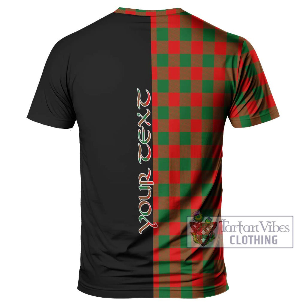 Moncrieff Modern Tartan T-Shirt with Family Crest and Half Of Me Style - Tartanvibesclothing Shop