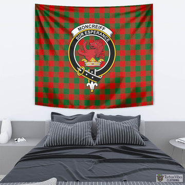 Moncrieff Modern Tartan Tapestry Wall Hanging and Home Decor for Room with Family Crest