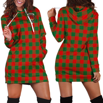 Moncrieff Modern Tartan Hoodie Dress with Family Crest