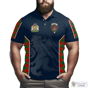 Moncrieff Modern Tartan Men's Polo Shirt with Family Crest and Lion Rampant Vibes Sport Style