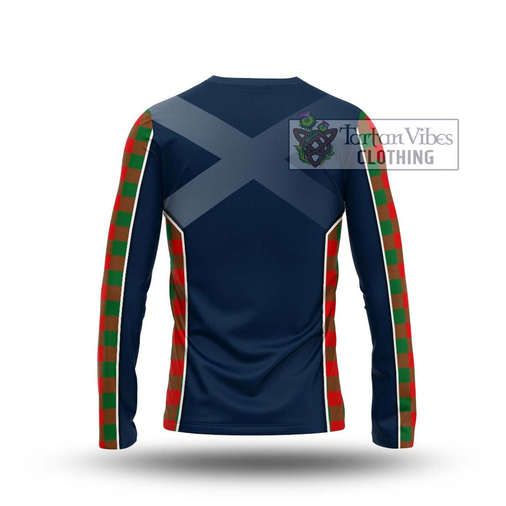 Moncrieff Modern Tartan Long Sleeve T-Shirt with Family Crest and Lion Rampant Vibes Sport Style - Tartan Vibes Clothing