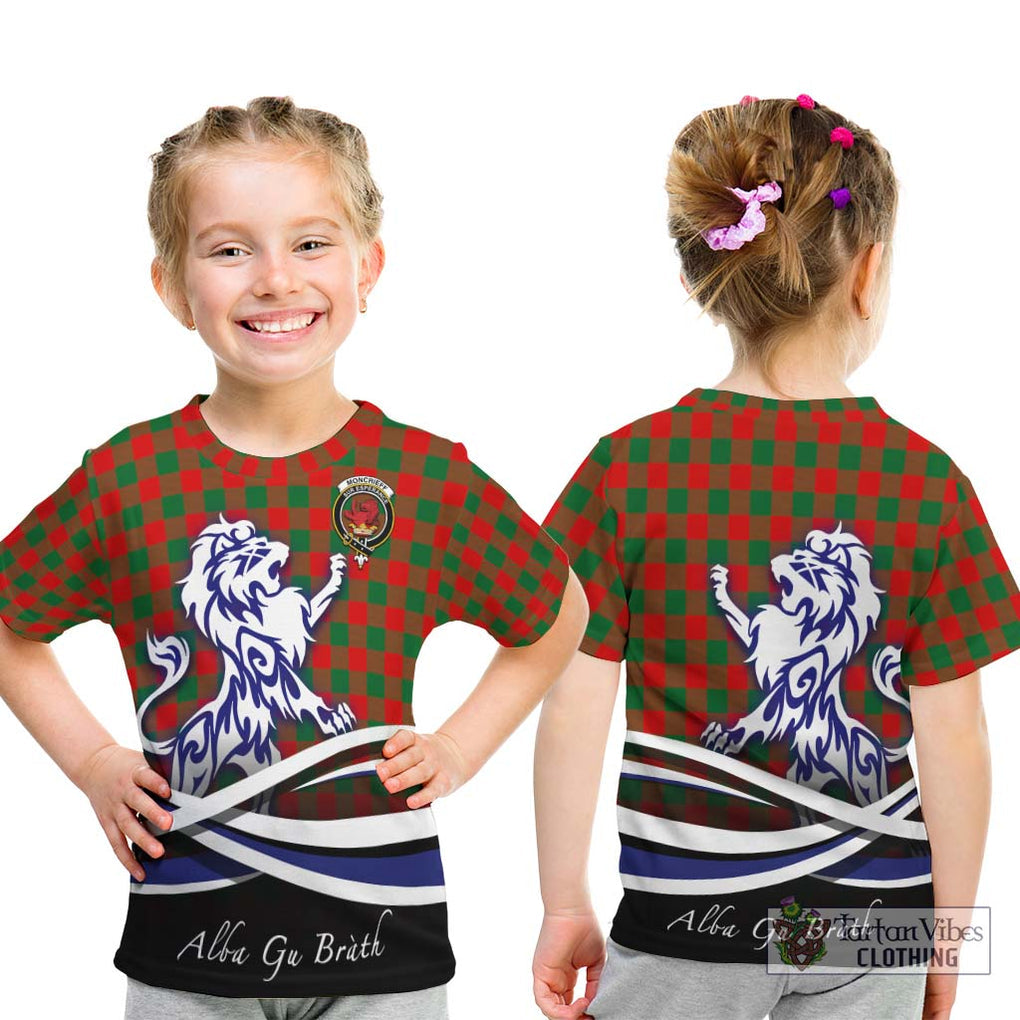 Moncrieff Modern Tartan Kid T-Shirt with Alba Gu Brath Regal Lion Emblem - Tartanvibesclothing Shop