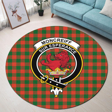 Moncrieff Modern Tartan Round Rug with Family Crest