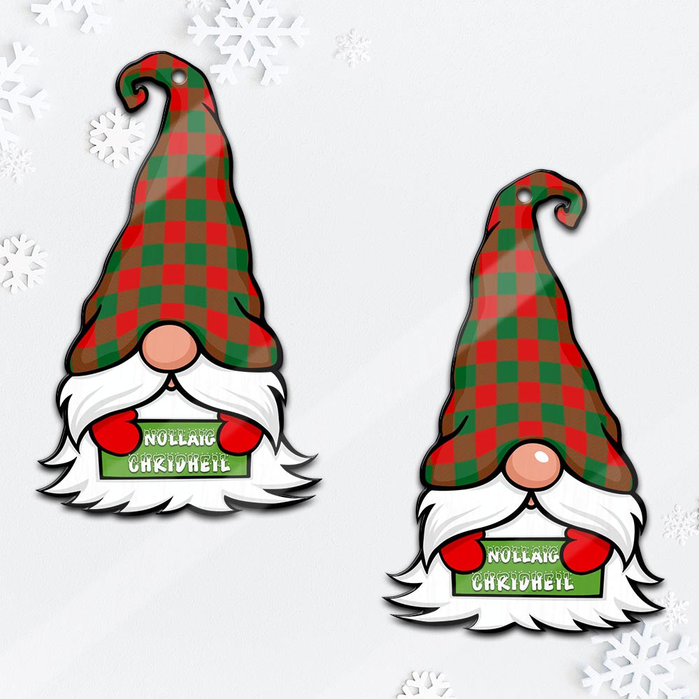 Moncrieff Modern Gnome Christmas Ornament with His Tartan Christmas Hat Mica Ornament - Tartanvibesclothing