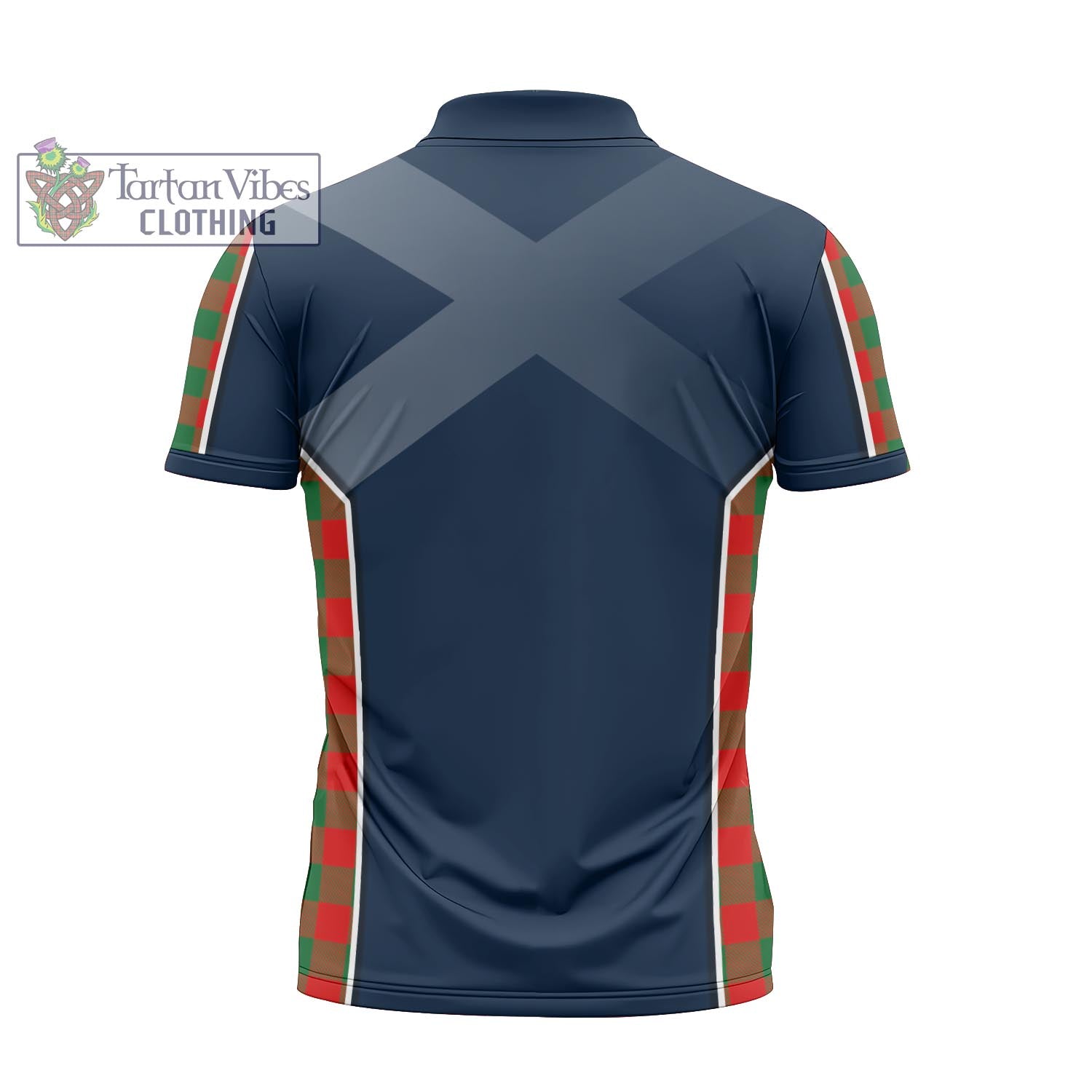 Tartan Vibes Clothing Moncrieff Modern Tartan Zipper Polo Shirt with Family Crest and Scottish Thistle Vibes Sport Style