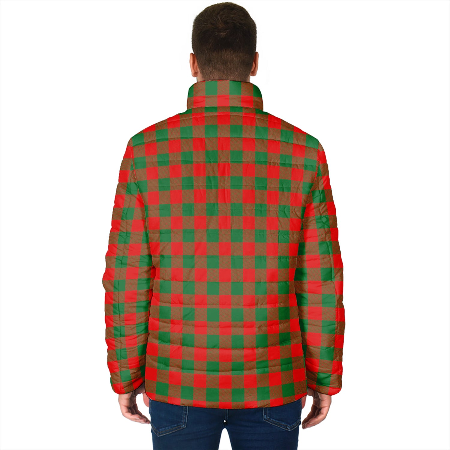 Moncrieff Modern Tartan Padded Jacket with Family Crest - Tartanvibesclothing