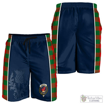 Moncrieff Modern Tartan Men's Shorts with Family Crest and Scottish Thistle Vibes Sport Style