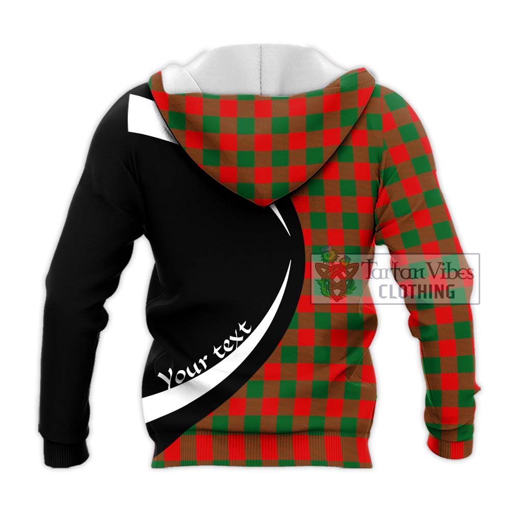 Moncrieff Modern Tartan Knitted Hoodie with Family Crest Circle Style - Tartan Vibes Clothing