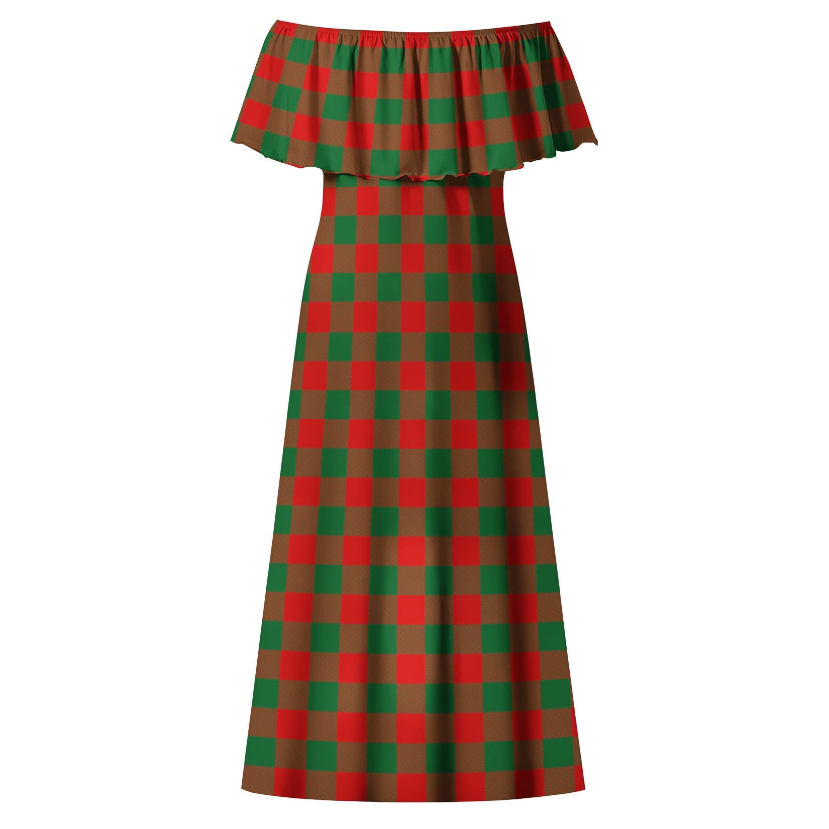 Moncrieff Modern Tartan Off Shoulder Long Dress - Tartanvibesclothing