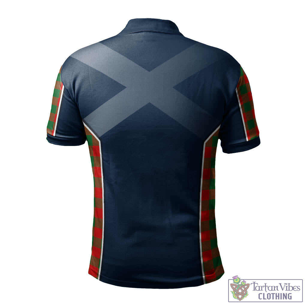 Tartan Vibes Clothing Moncrieff Modern Tartan Men's Polo Shirt with Family Crest and Scottish Thistle Vibes Sport Style