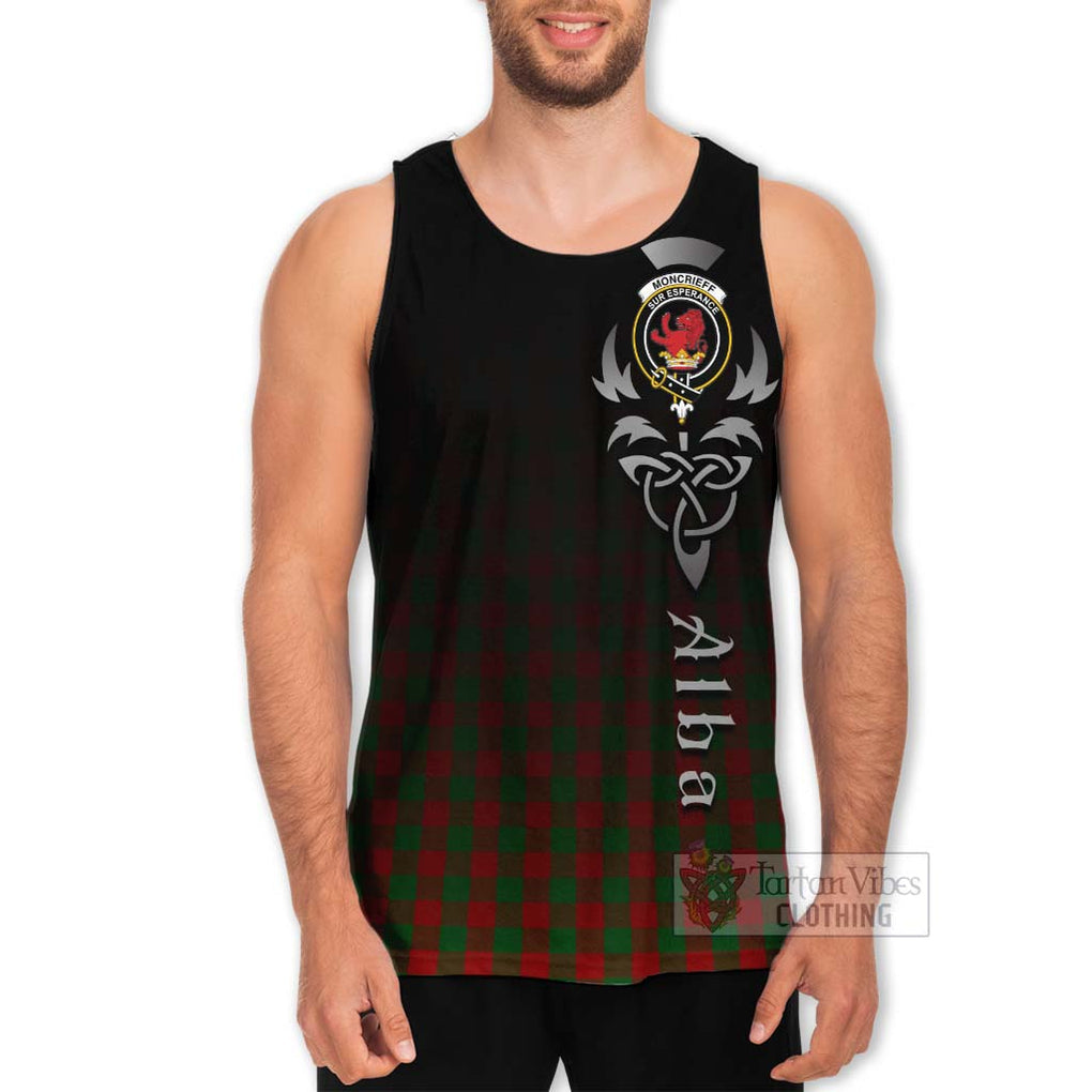 Tartan Vibes Clothing Moncrieff (Moncreiffe) Tartan Men's Tank Top Featuring Alba Gu Brath Family Crest Celtic Inspired