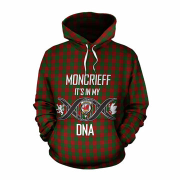 Moncrieff (Moncreiffe) Tartan Cotton Hoodie with Family Crest DNA In Me Style