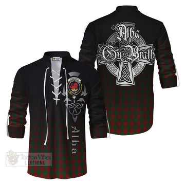 Moncrieff (Moncreiffe) Tartan Ghillie Kilt Shirt Featuring Alba Gu Brath Family Crest Celtic Inspired