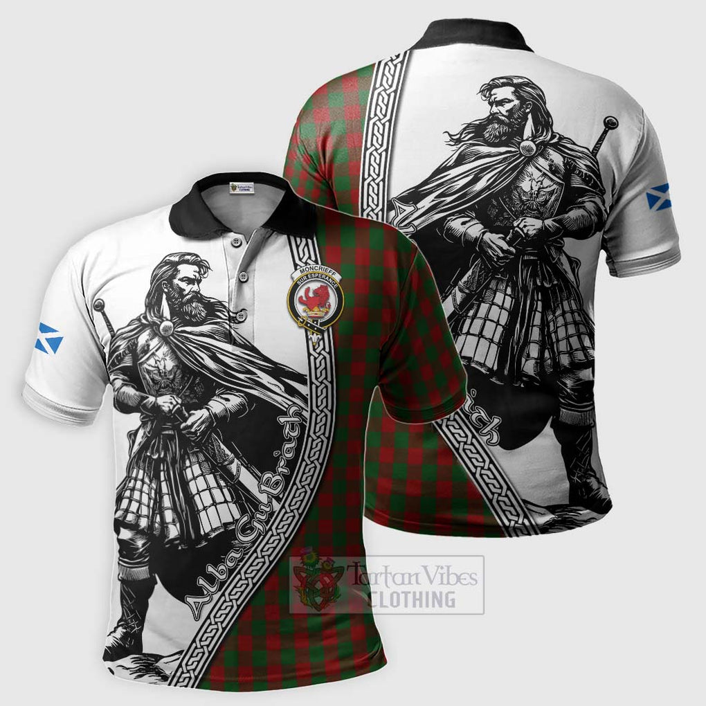 Tartan Vibes Clothing Moncrieff (Moncreiffe) Tartan Clan Crest Polo Shirt with Highlander Warrior Celtic Style