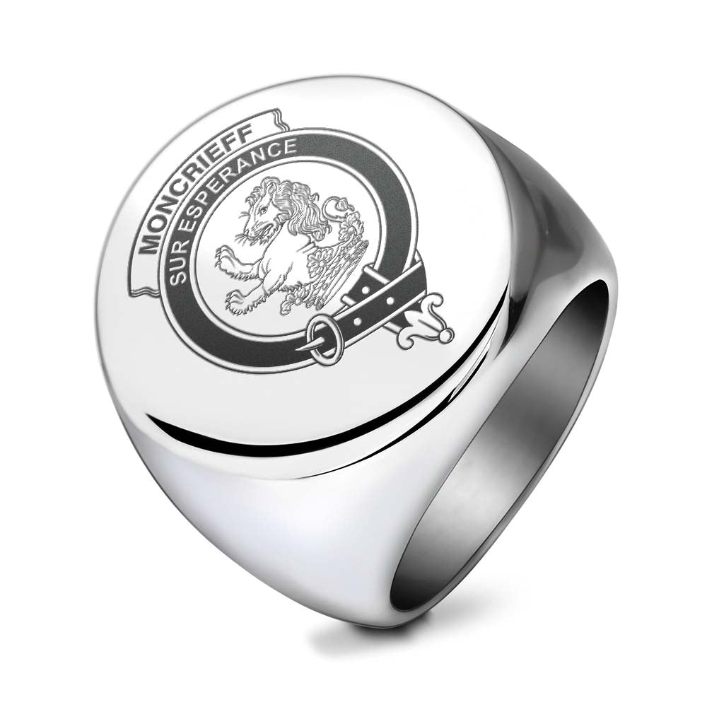 Tartan Vibes Clothing Moncrieff (Moncreiffe) Clan Crest Engraved Ring