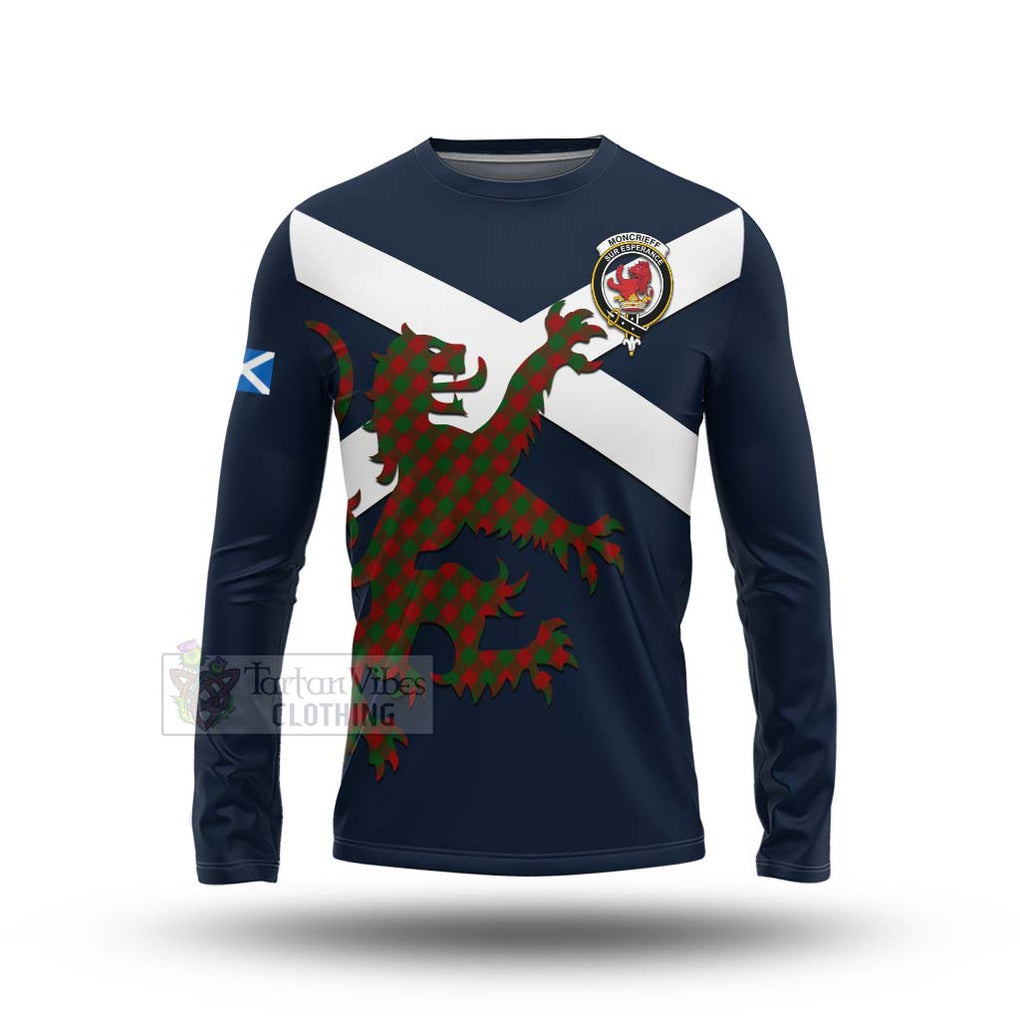 Tartan Vibes Clothing Moncrieff (Moncreiffe) Tartan Lion Rampant Long Sleeve T-Shirt – Proudly Display Your Heritage with Alba Gu Brath and Clan Name