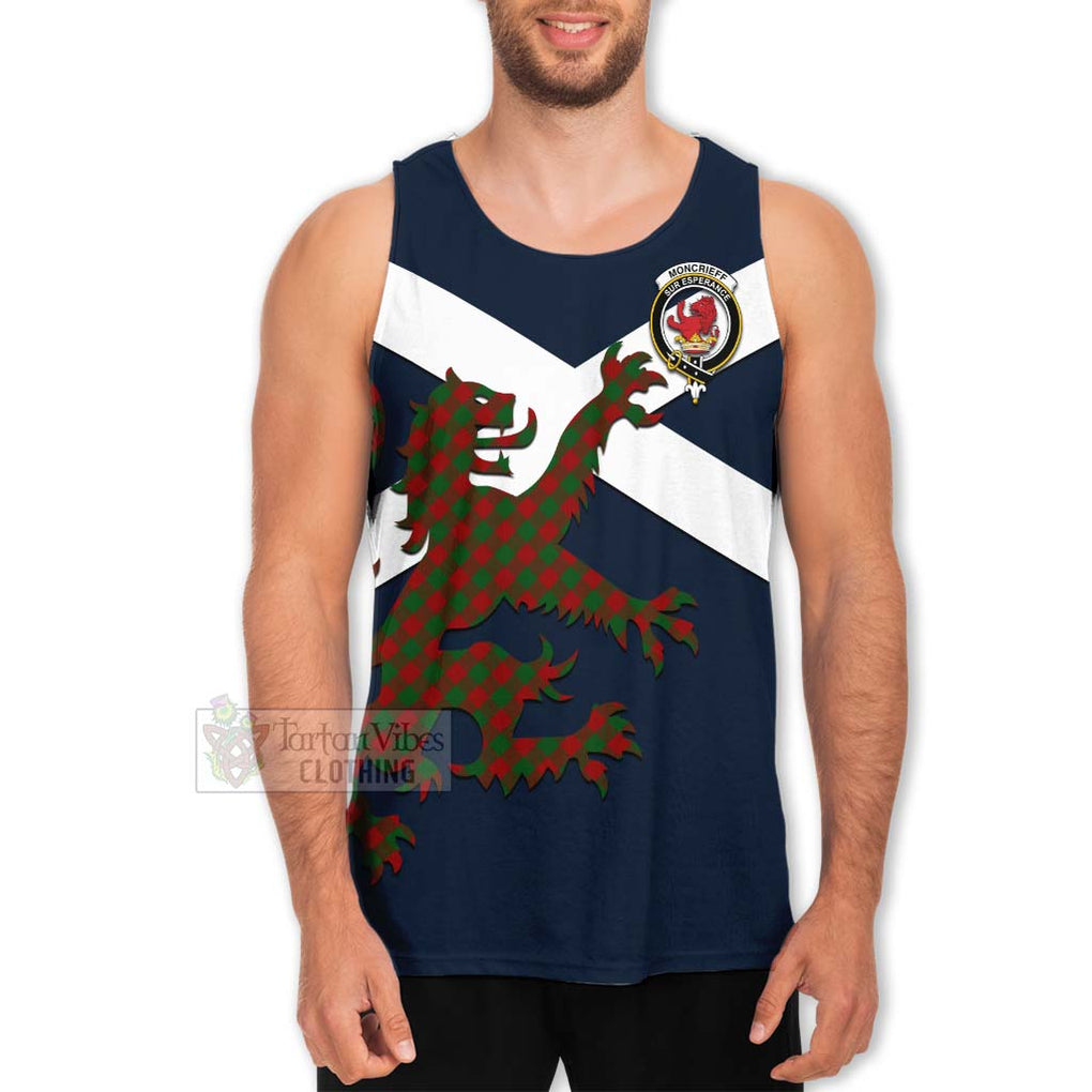 Tartan Vibes Clothing Moncrieff (Moncreiffe) Tartan Lion Rampant Men's Tank Top – Proudly Display Your Heritage with Alba Gu Brath and Clan Name