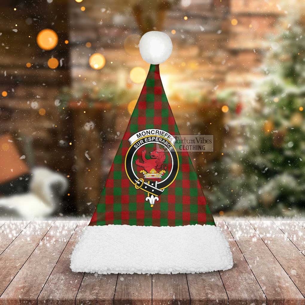 Tartan Vibes Clothing Moncrieff (Moncreiffe) Tartan Christmas Santa Hats with Family Crest