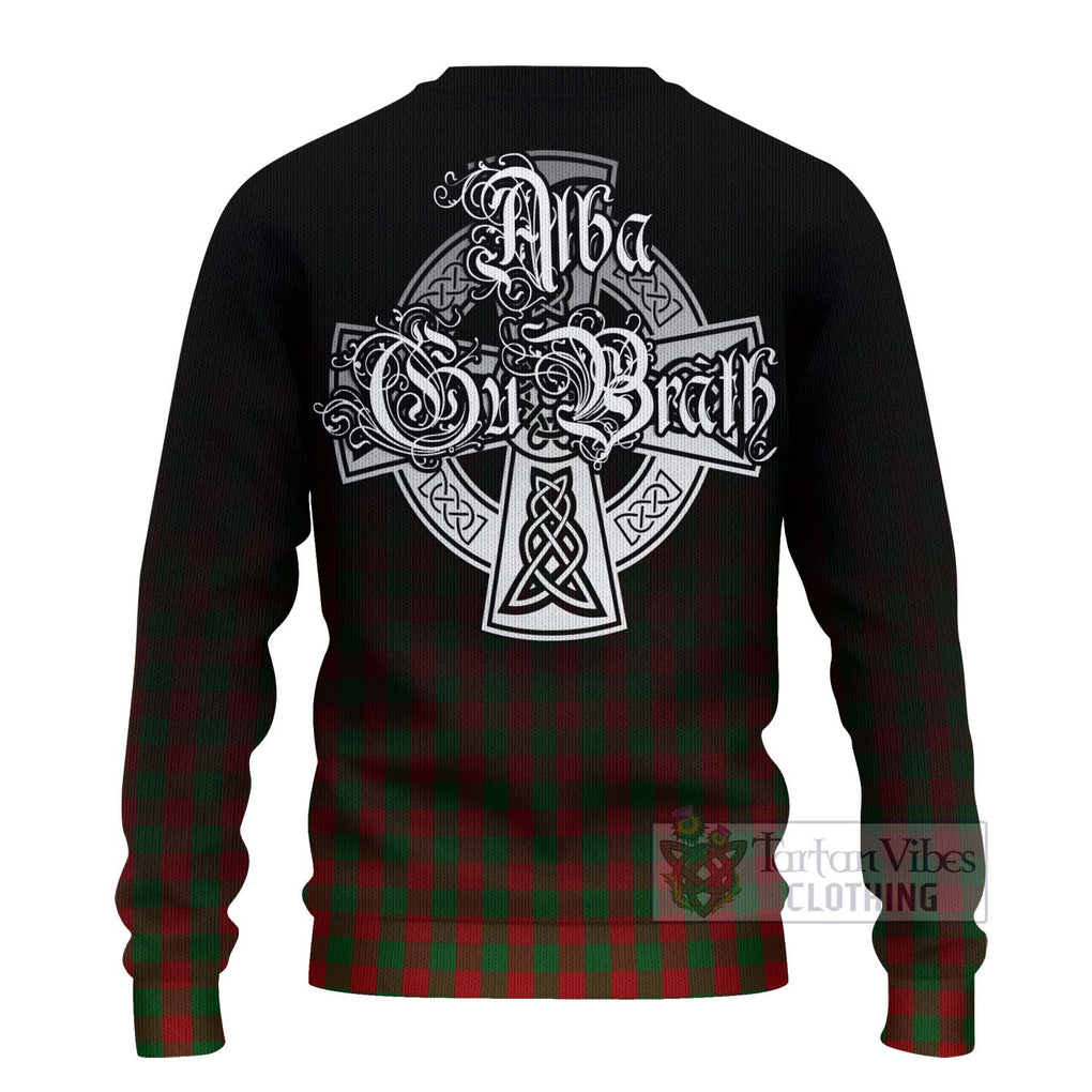 Tartan Vibes Clothing Moncrieff (Moncreiffe) Tartan Knitted Sweater Featuring Alba Gu Brath Family Crest Celtic Inspired