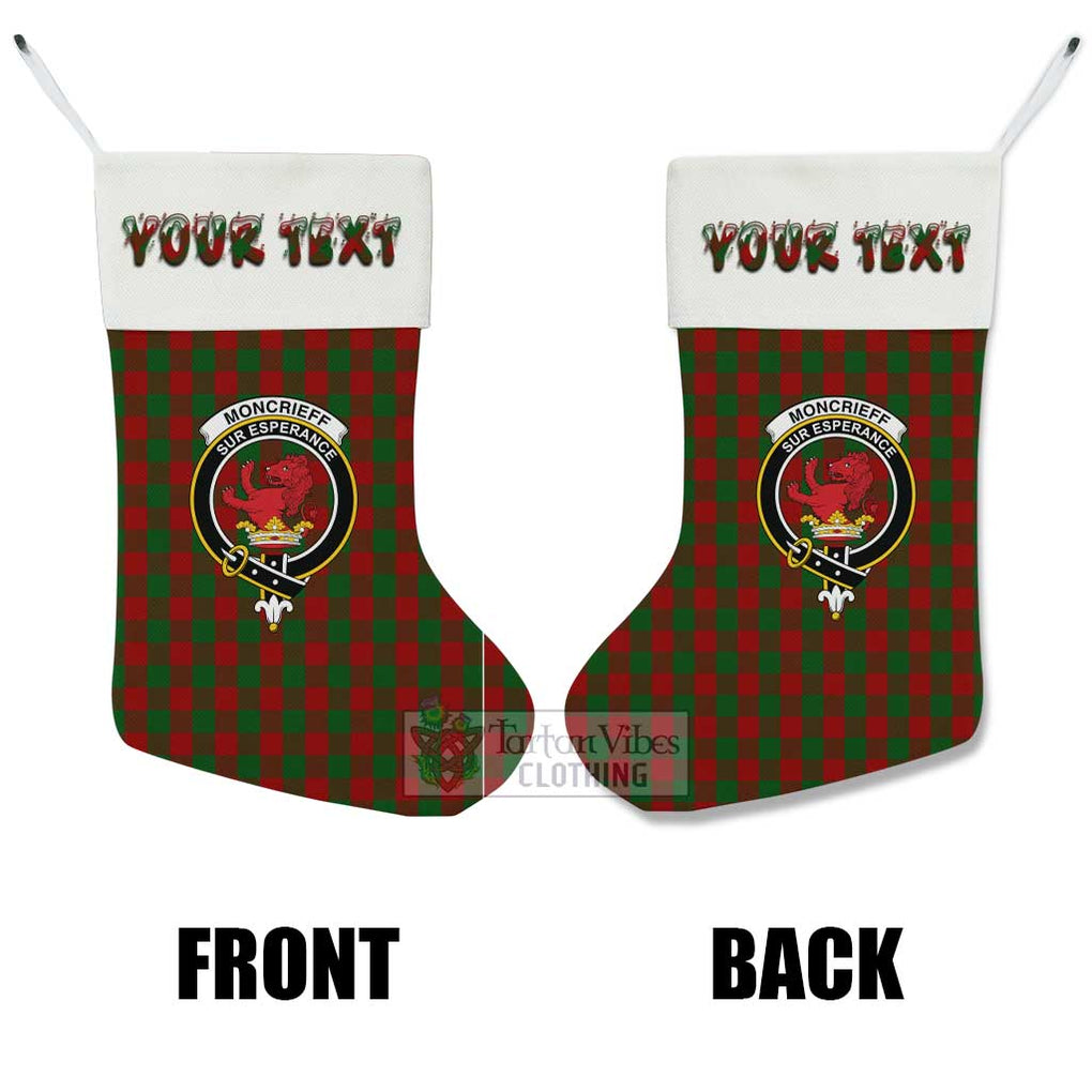 Tartan Vibes Clothing Moncrieff (Moncreiffe) Tartan Family Crest Christmas Stocking with Personalized Text