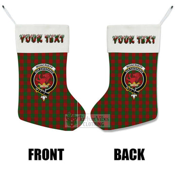 Moncrieff (Moncreiffe) Tartan Family Crest Christmas Stocking with Personalized Text