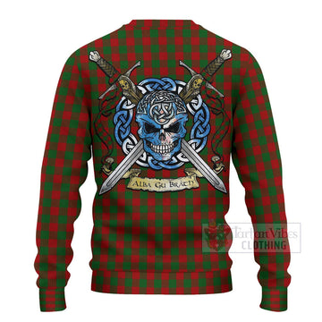 Moncrieff (Moncreiffe) Tartan Ugly Sweater with Family Crest Celtic Skull Style