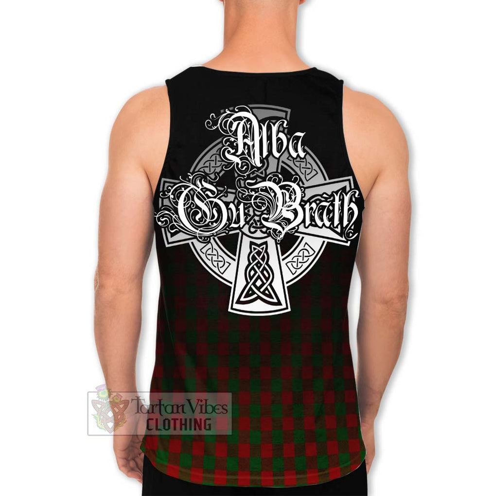 Tartan Vibes Clothing Moncrieff (Moncreiffe) Tartan Men's Tank Top Featuring Alba Gu Brath Family Crest Celtic Inspired