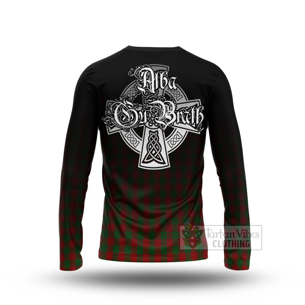 Tartan Vibes Clothing Moncrieff (Moncreiffe) Tartan Long Sleeve T-Shirt Featuring Alba Gu Brath Family Crest Celtic Inspired