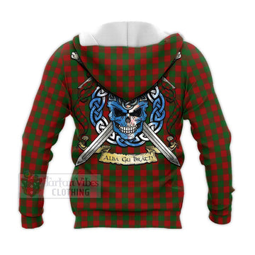 Moncrieff (Moncreiffe) Tartan Knitted Hoodie with Family Crest Celtic Skull Style