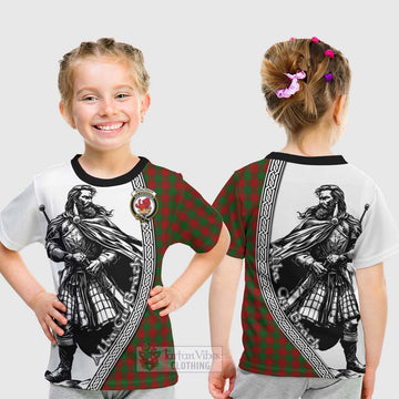 Moncrieff (Moncreiffe) Tartan Clan Crest Kid T-Shirt with Highlander Warrior Celtic Style