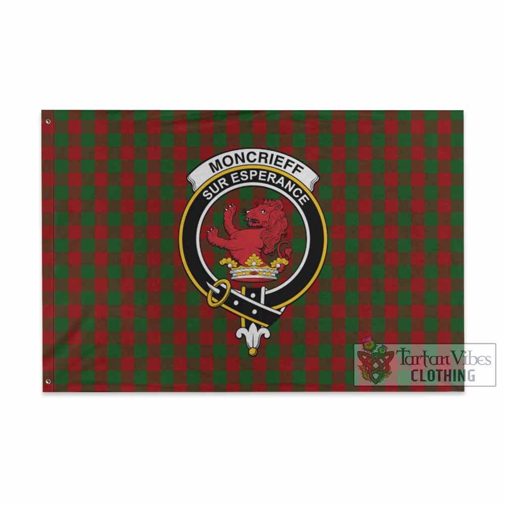 Tartan Vibes Clothing Moncrieff (Moncreiffe) Tartan House Flag with Family Crest