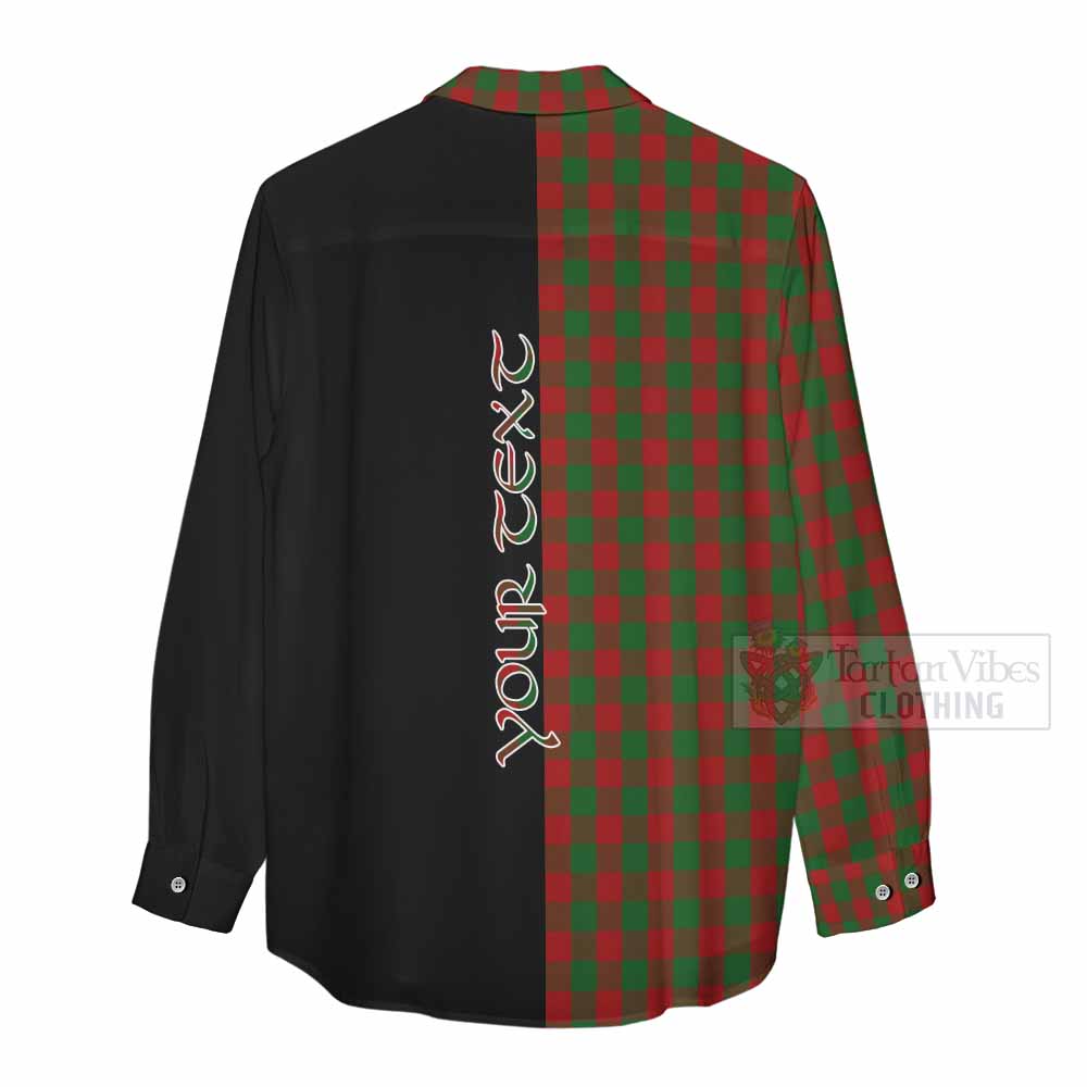 Tartan Vibes Clothing Moncrieff (Moncreiffe) Tartan Women's Casual Shirt with Family Crest and Half Of Me Style