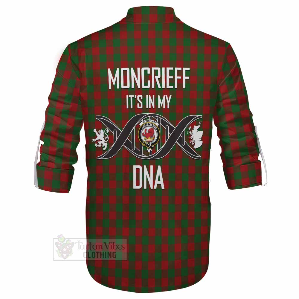 Tartan Vibes Clothing Moncrieff (Moncreiffe) Tartan Ghillie Kilt Shirt with Family Crest DNA In Me Style