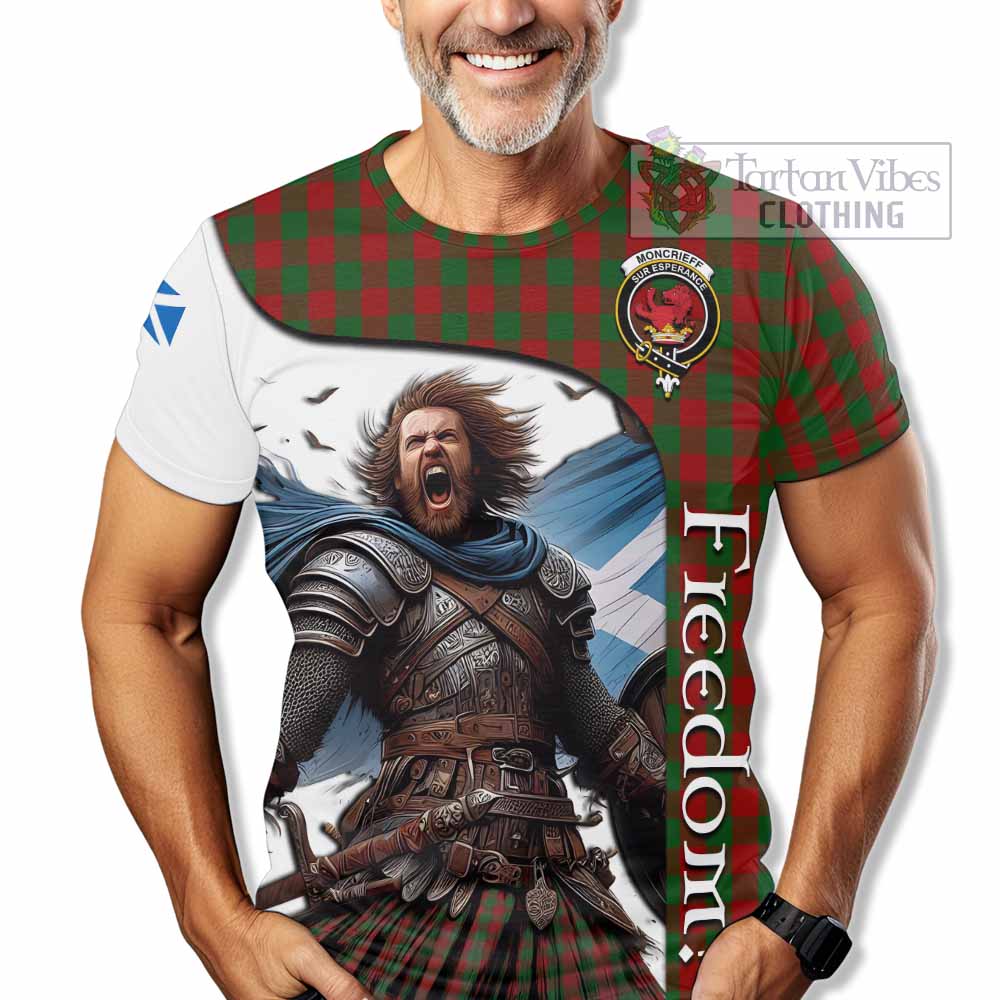 Moncrieff (Moncreiffe) Crest Tartan T-Shirt Inspired by the Freedom of Scottish Warrior